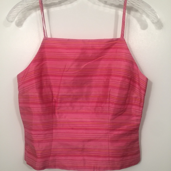 Ann Taylor Tops - Vintage Ann Taylor 100% Silk Pink Stripe Camisole